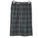Vtg Wool Plaid Straight Skirt 10P 10 Petite Green Navy Blue Red Elastic Waist