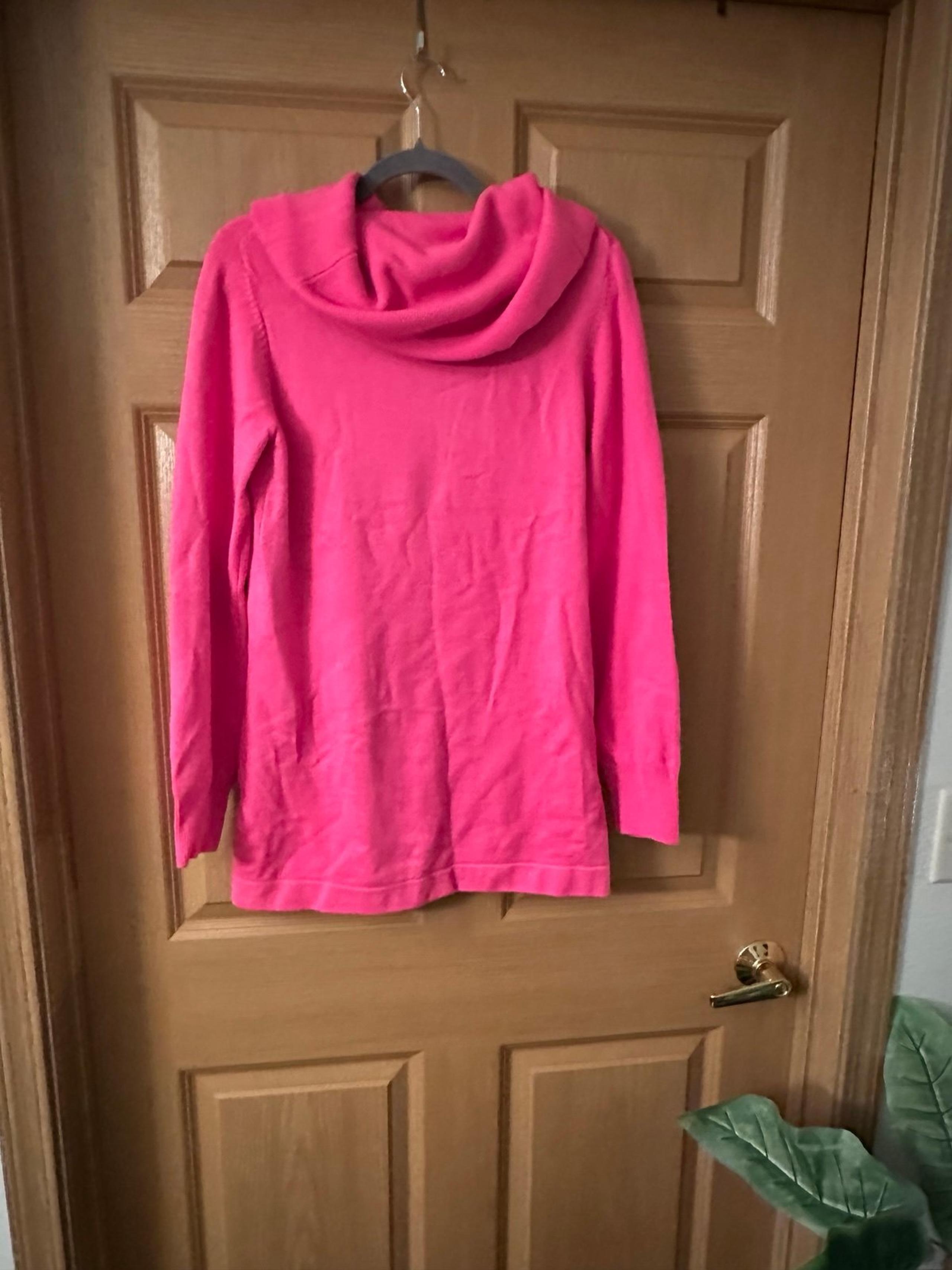French connection hot pink turtleneck sweater size large