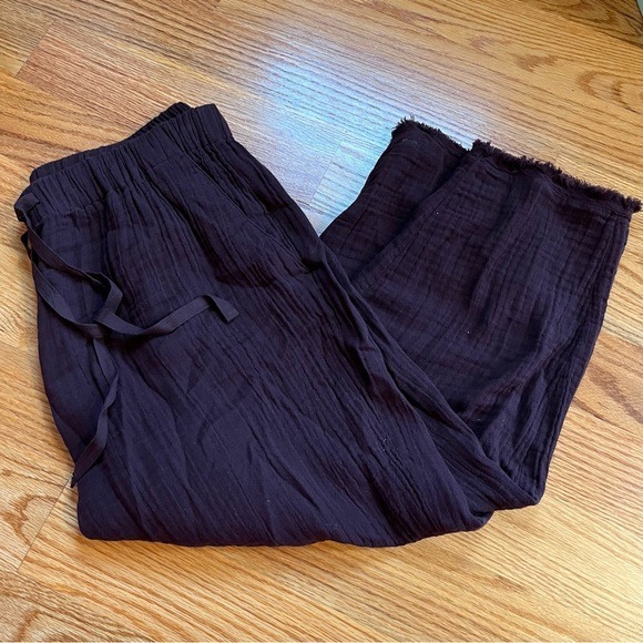 Eileen fisher dark purple organic cotton pants size petite medium