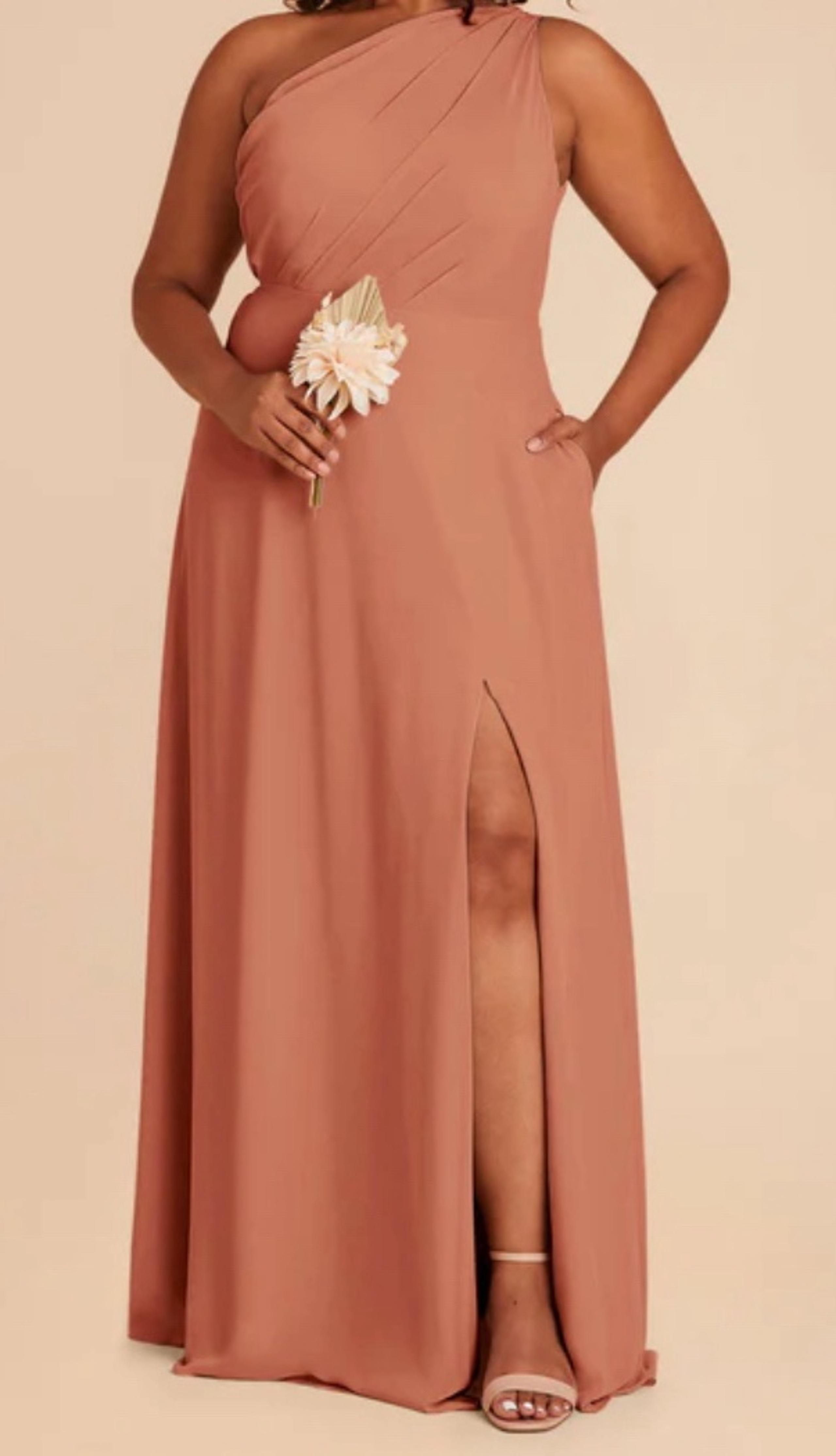 NWT Birdy Grey Bridesmaid Kira Dress With Slit, Chiffon Terracotta, size XXL