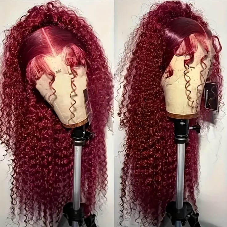 30 Inch burgundy color hair synthetic hair wig
