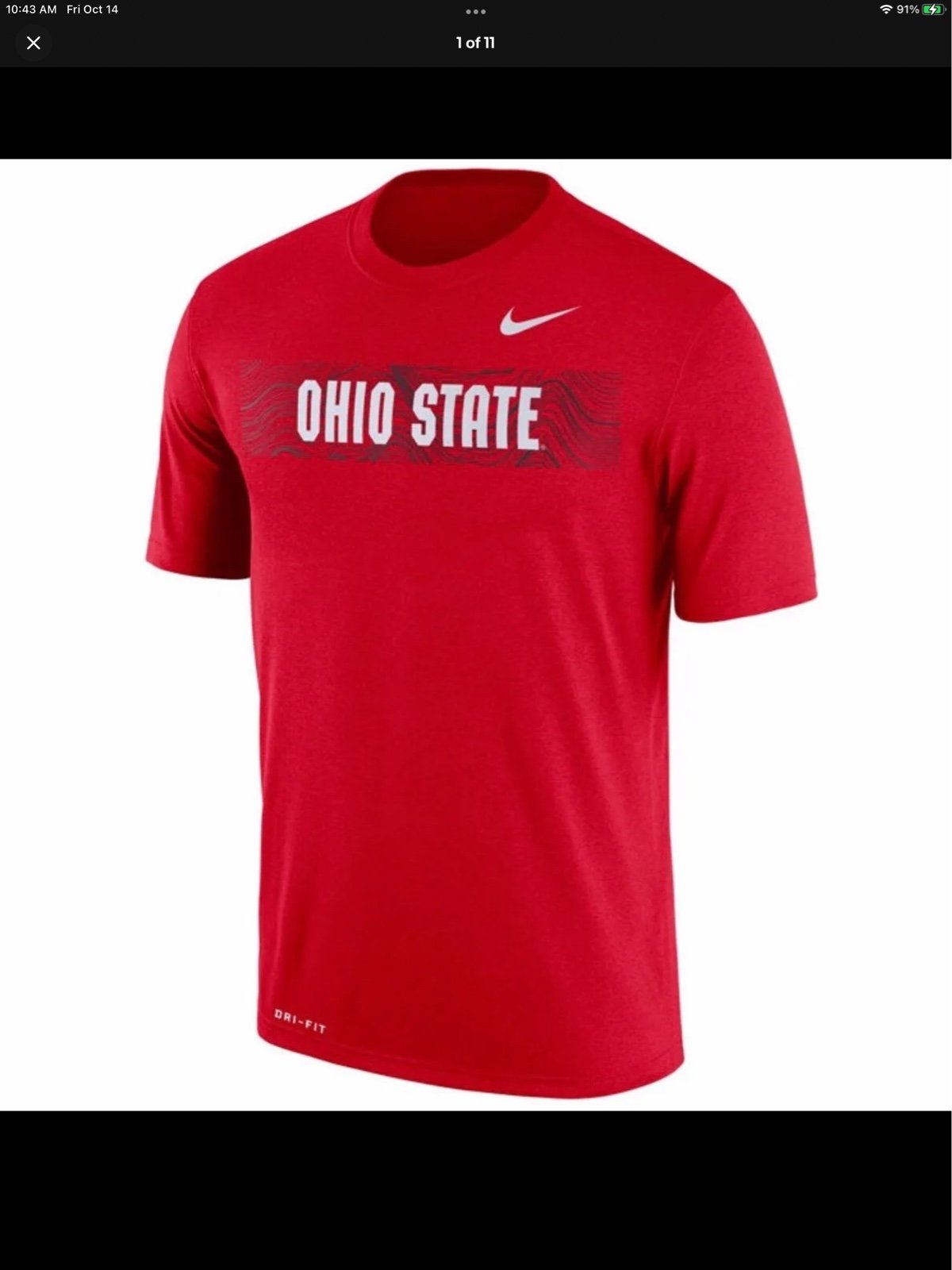 Ohio State Buckeyes Nike Legend Staff Sideline Team Issue XL T-Shirt 35