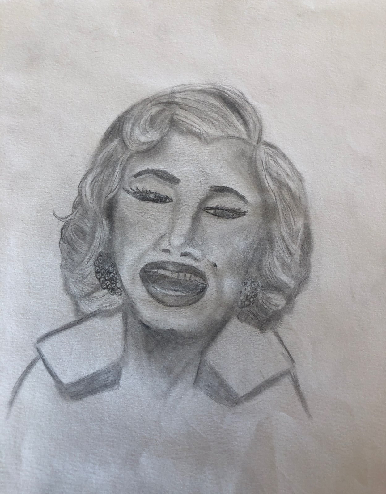 Marilyn Monroe Orginal LGA sketch canvas