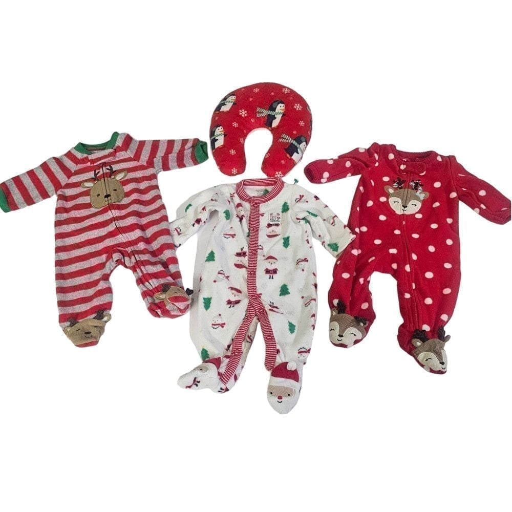 JUST One You by Carters Long Sleeve Sleep and Play Footed Pajamas Bundle NB