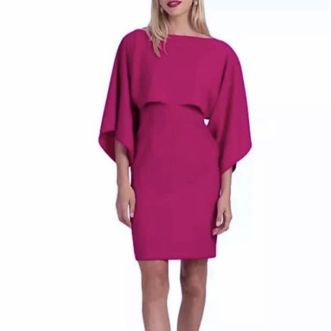 NWT Trina Turk Pink Shalee Boatneck Overlay Sheath Dress Size 2 Flowy