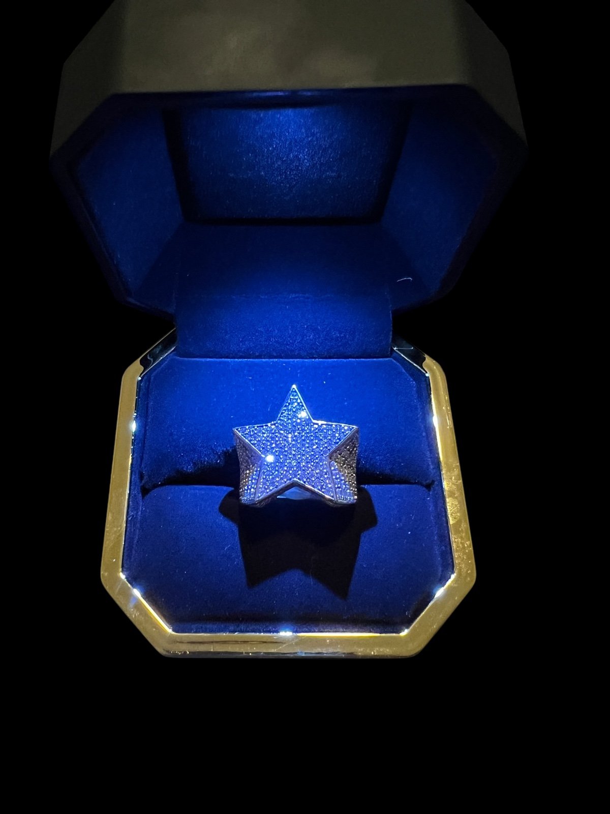 Moissanite Star Ring VVS D color size 9