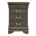 Gray Nightstand - Traditional Style, 2 Drawers, Bedroom Furniture