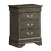 Gray Nightstand - Traditional Style, 2 Drawers, Bedroom Furniture