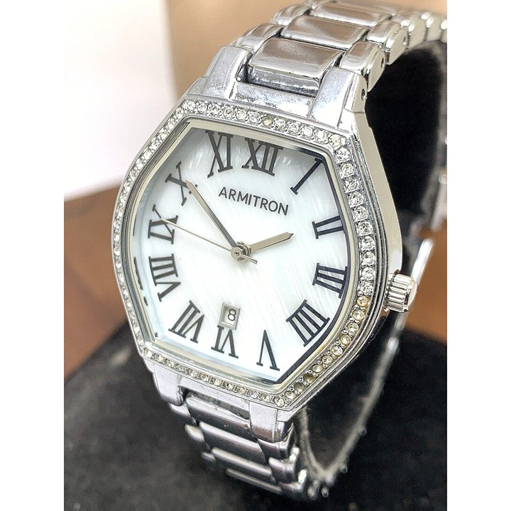 Armitron Women's Watch 75/5907V Quartz Mother of Pearl Dial Steel Tank 30mm