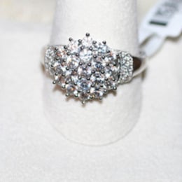 2.61CTW White Cubic Zirconia Rhodium over Sterling 925 Ring SZ 11.5