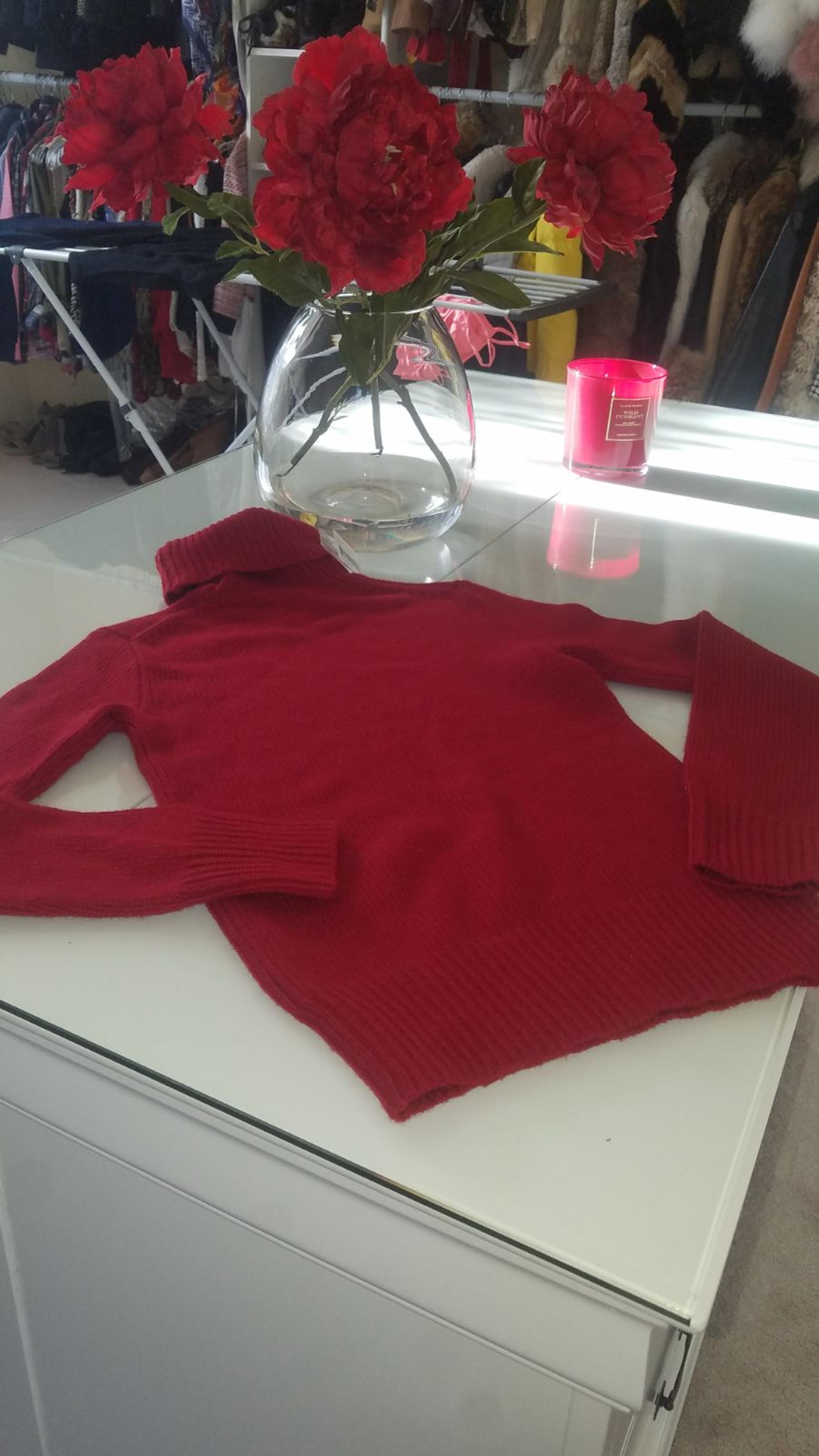 Ralph Lauren Red Knit Turtleneck Sweater