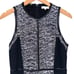 Rebecca Taylor Grey & Metallic Blue Paneled Tweed Flounce Dress Size 8