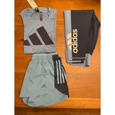 3 Pcs Adidas Matching Sports Wear TANK-SHORTS-LEGGINGS.