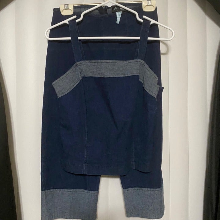 A-List by wrapper denim summer Capri 2pcs set. Zippered back top/bottoms