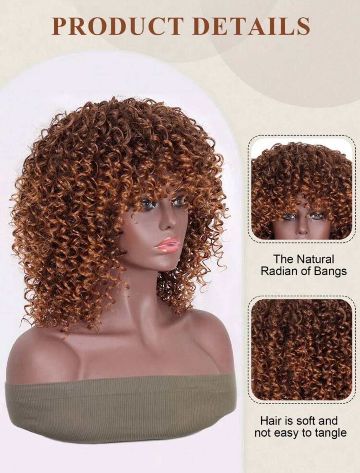 NEW Ombré Brown Curly Wig