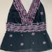 Vintage 90s Y2k Cache Embroidered Tie Back Halter Top Whimsigoth Trashy Fairy M