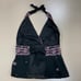 Vintage 90s Y2k Cache Embroidered Tie Back Halter Top Whimsigoth Trashy Fairy M
