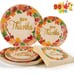 96Pcs,Thanksgiving Disposable Dinnerware, Plates, Paper Napkins, For 24 Guests