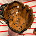5 baseball gloves: 2 adult and 3 junior various brands