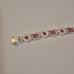 Vintage Jezlaine Sterling Silver Pink Mother of Pearl Geometric Link Bracelet