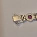 Vintage Jezlaine Sterling Silver Pink Mother of Pearl Geometric Link Bracelet