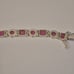 Vintage Jezlaine Sterling Silver Pink Mother of Pearl Geometric Link Bracelet