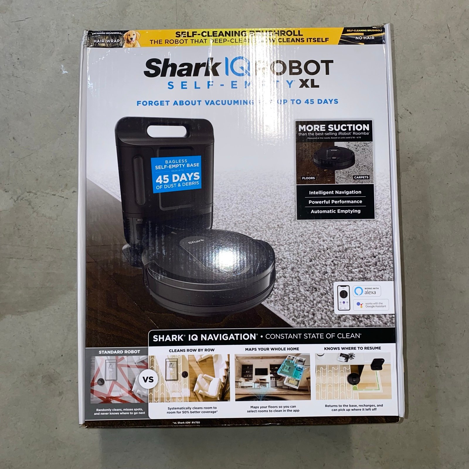 Shark RV1001AE IQ R100AE 16.8V App-Controlled Self-Charging Robot Vacuum - Black