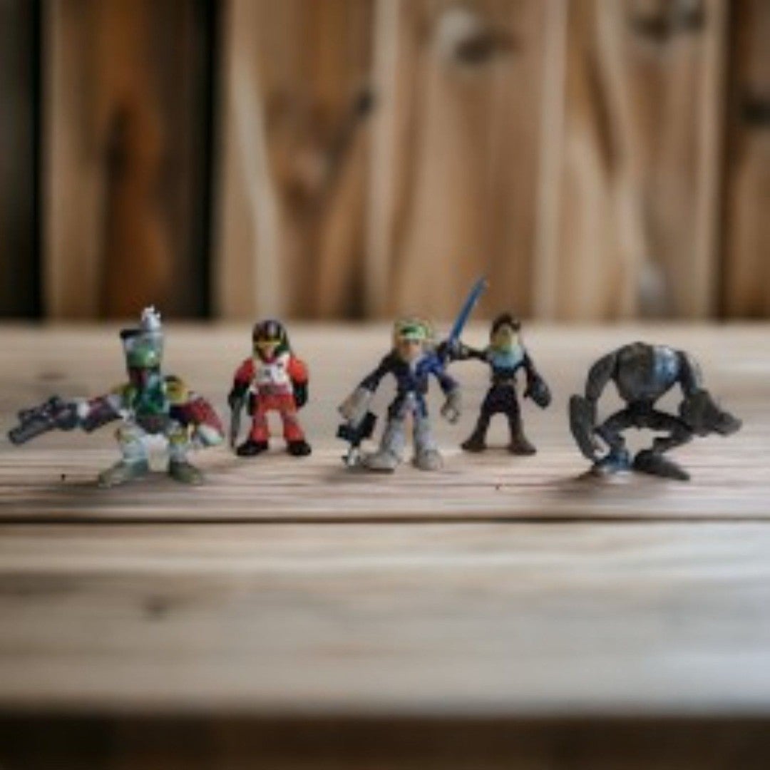 Battle Droid, Anakin Skywalker, Han Solo, Poe Dameron, Boba Fett