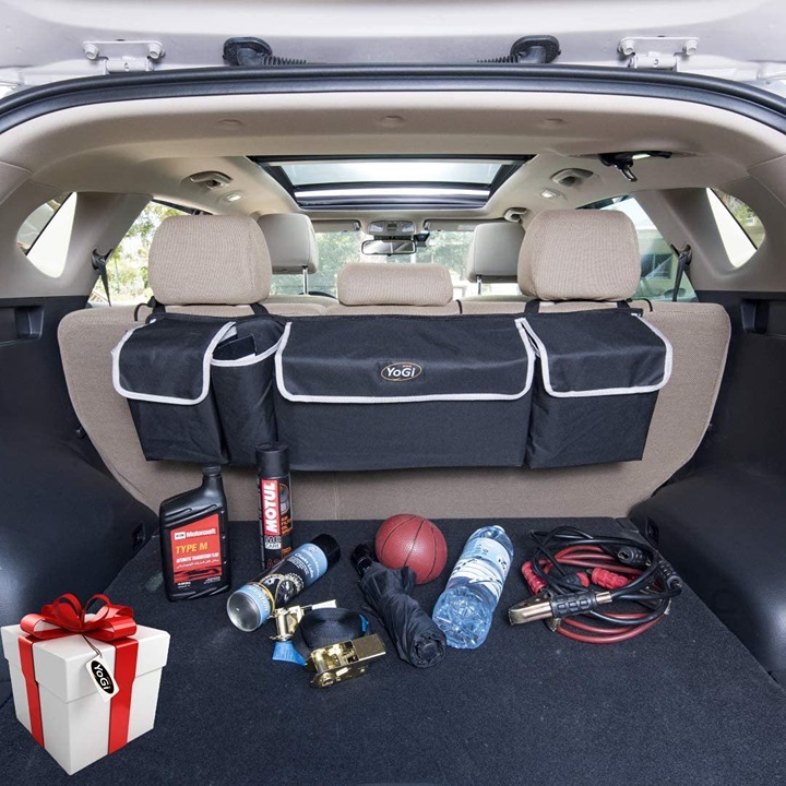 Car Trunk Organizer and Storage, Backseat Hanging Organizer w/ 4 Pockets