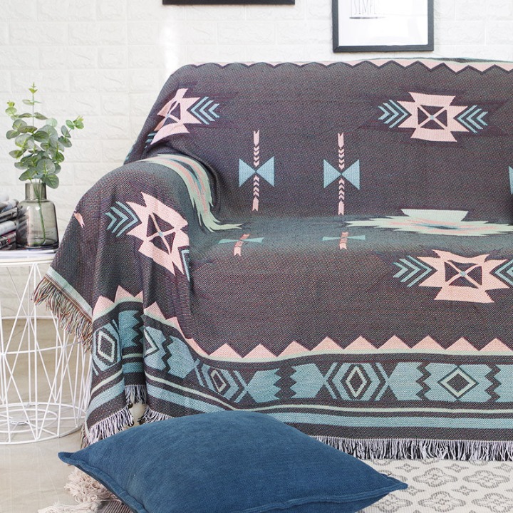Geometric Figure 50%Cotton 50%Polyester Blanket Native American Blankets