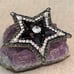 Amazing 1960s Vintage Black and Clear Star Goldtone Rhinestone Brooch 2 1/4