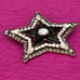 Amazing 1960s Vintage Black and Clear Star Goldtone Rhinestone Brooch 2 1/4