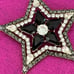 Amazing 1960s Vintage Black and Clear Star Goldtone Rhinestone Brooch 2 1/4