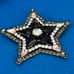 Amazing 1960s Vintage Black and Clear Star Goldtone Rhinestone Brooch 2 1/4