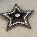 Amazing 1960s Vintage Black and Clear Star Goldtone Rhinestone Brooch 2 1/4