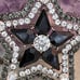 Amazing 1960s Vintage Black and Clear Star Goldtone Rhinestone Brooch 2 1/4