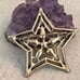 Amazing 1960s Vintage Black and Clear Star Goldtone Rhinestone Brooch 2 1/4