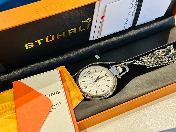 Stuhrling Original Accessories Pocket Watch (Silver)