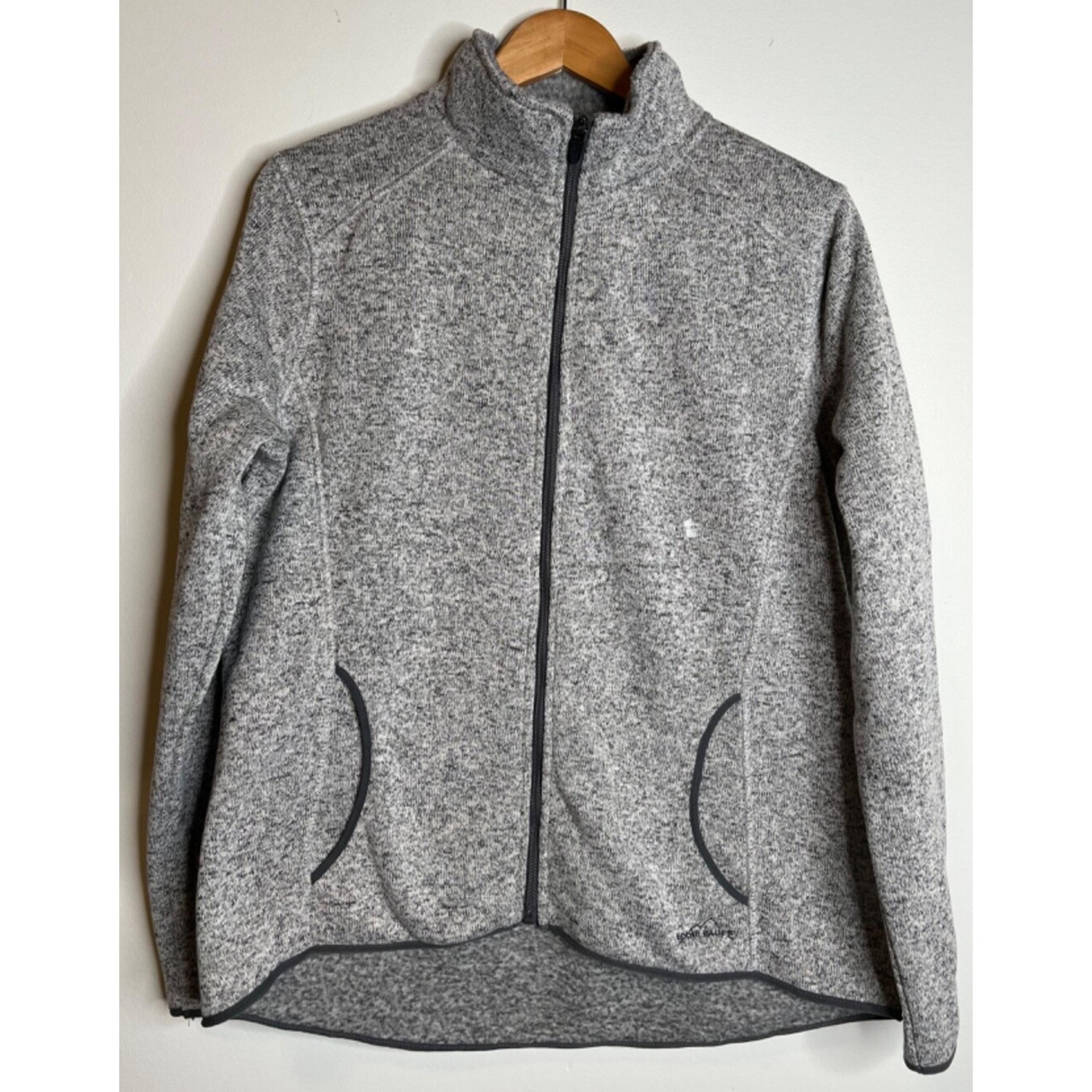 NWOT Eddie Bauer Jacket Gray Fleece Long Sleeve Full Zip Women's Size 2XL