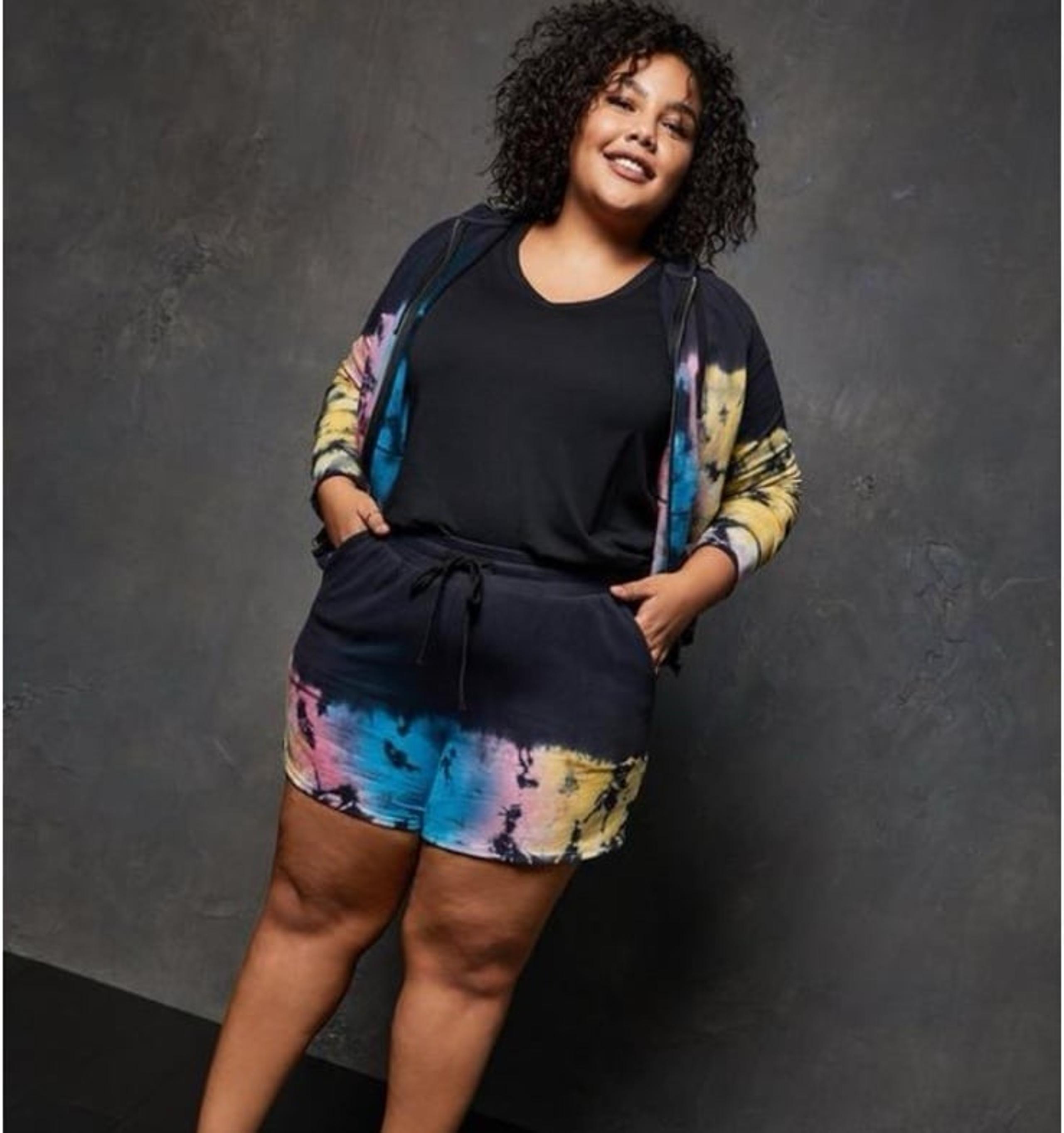 Torrid LoveSick Faded Wash Zip Up Hoodie & Shorts