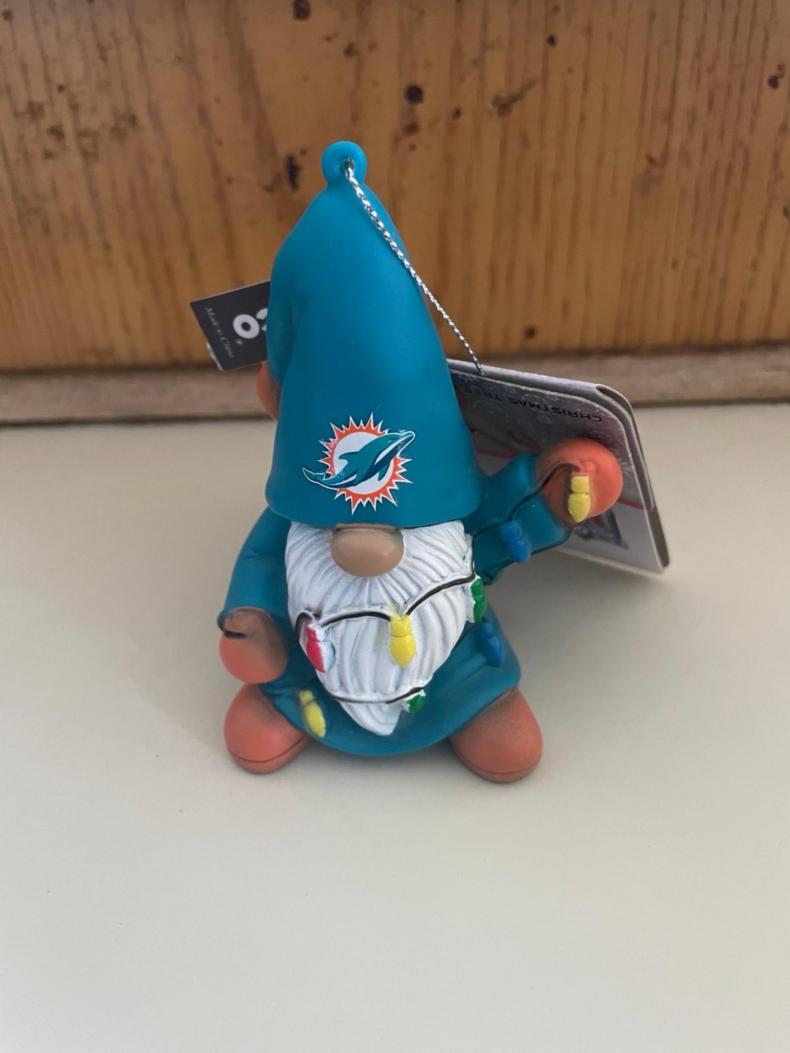 Miami dolphins ornament Christmas nfl gnome