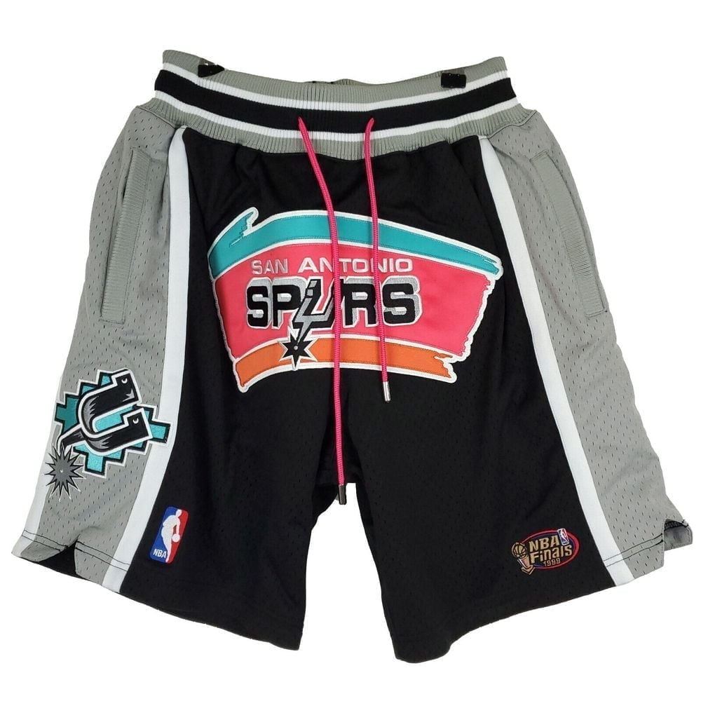 Just Don Spurs Mitchell & Ness NBA Small Jersey Shorts Black Gray NWT