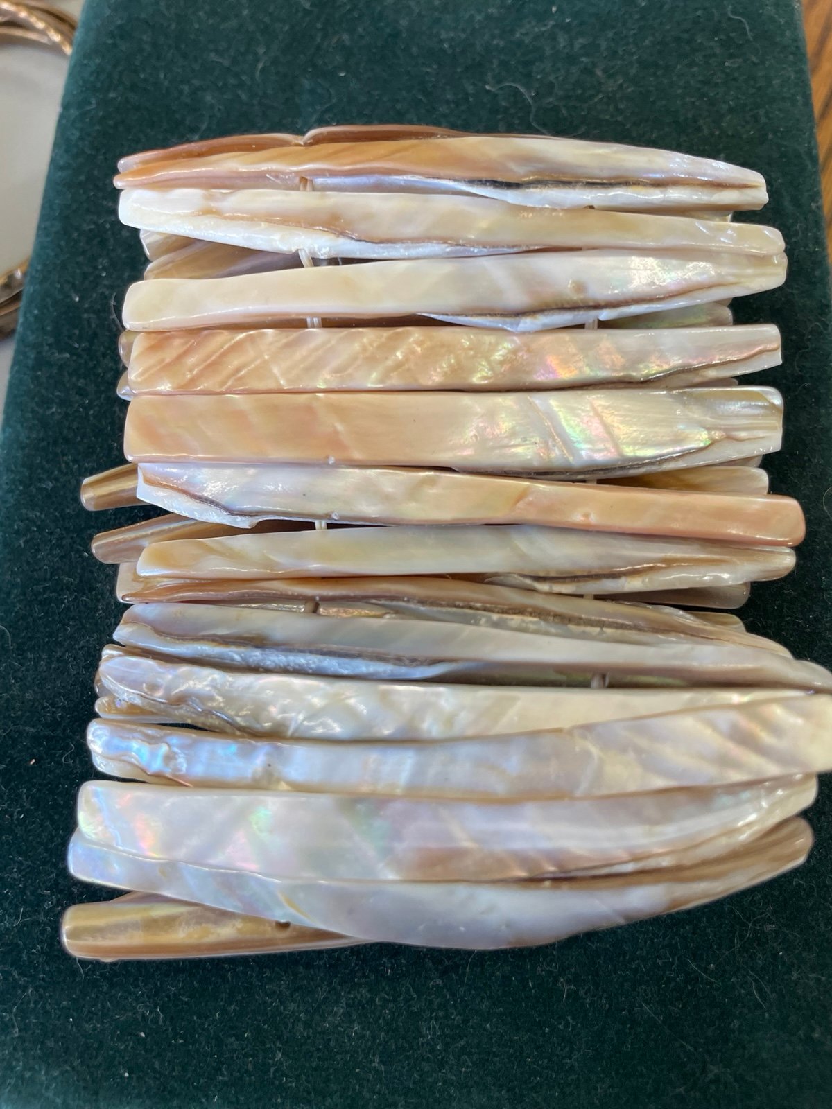 Vintage Mother of Pearl Tribal Bracelet Bangle