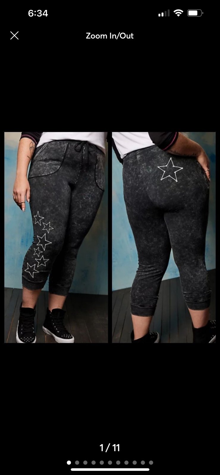 6X 30W TORRID Jogger - Lovesick Acid Wash Star Skeleton Black joggers