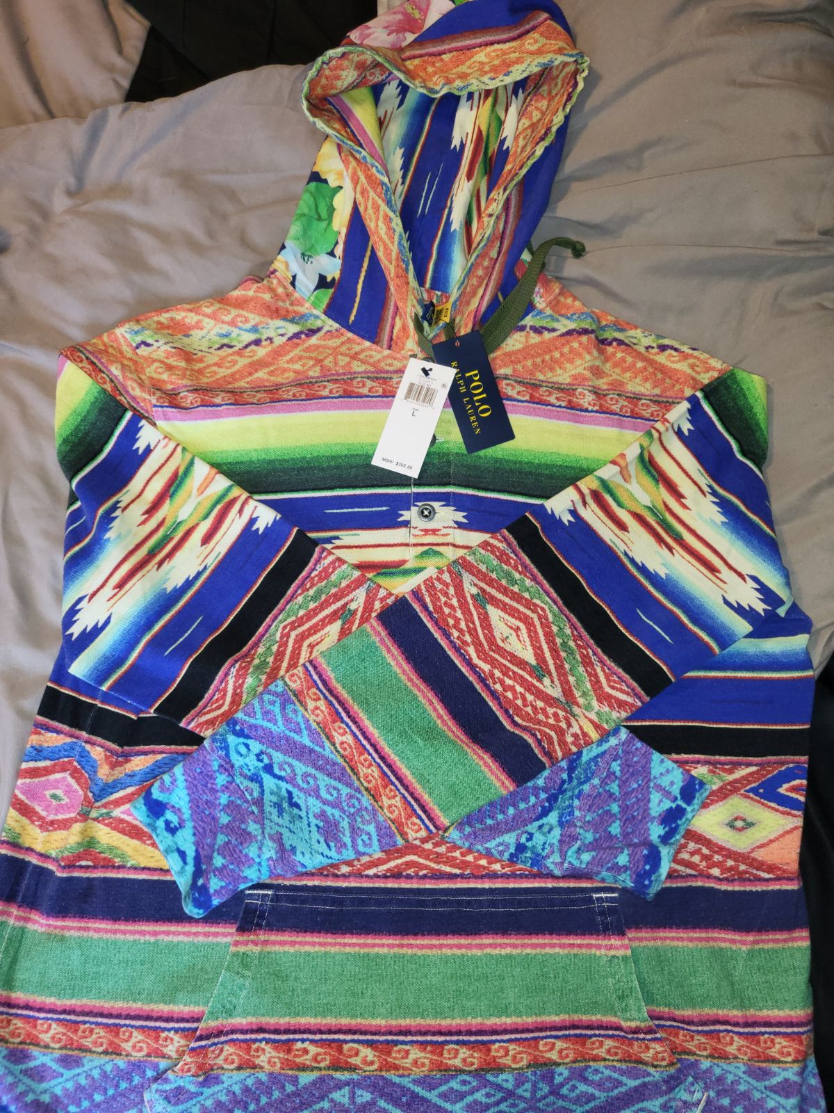 polo ralph lauren Hoody Sweater Multicolor with front pocket Sizes L, XL