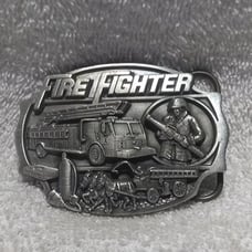Fire Fighter Arroyo Grand Buckle 1989 Silver Fine Detail AG-13 USA Made Great !!