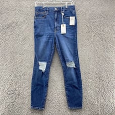 New Good American Womens Jeans Size 10 30 Skinny High Rise Good Waist Crop
