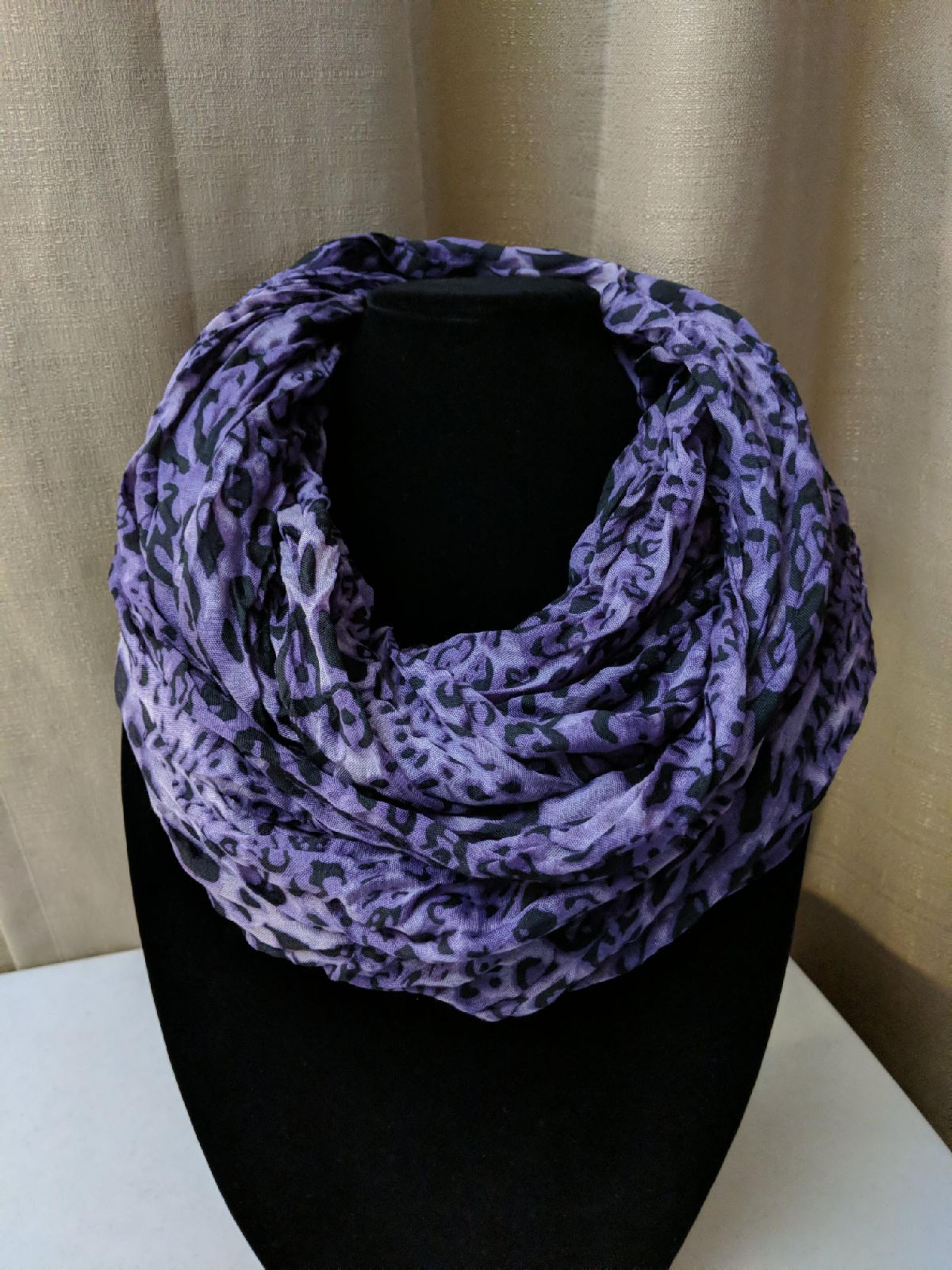 Purple Cheetah Print Infinity Scarf
