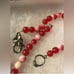 Vintage 1940s BAKELITE Marbled Cherry/Vanilla Necklace Earrings Bracelet Set