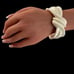 Vintage White Plastic Bow Ribbon Clamper Bangle Hinged Bracelet